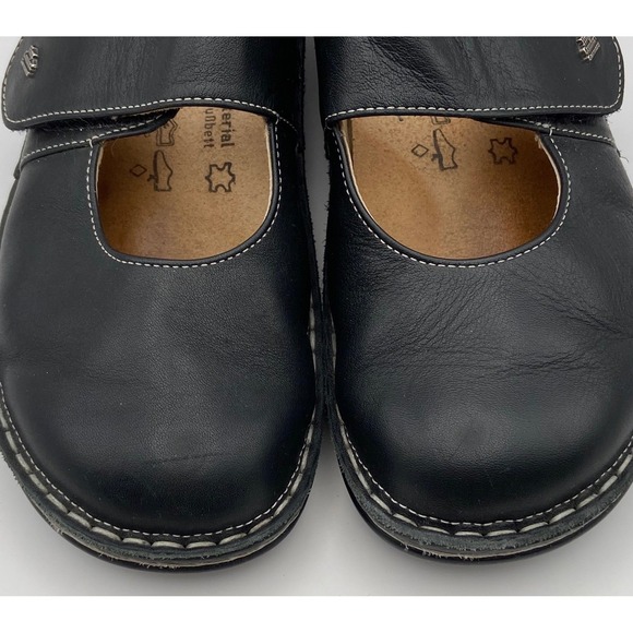 Finn Comfort Black Leather Mary Jane Clog Sandals EU 38 US 7 Comfort Germany - Picture 3 of 12